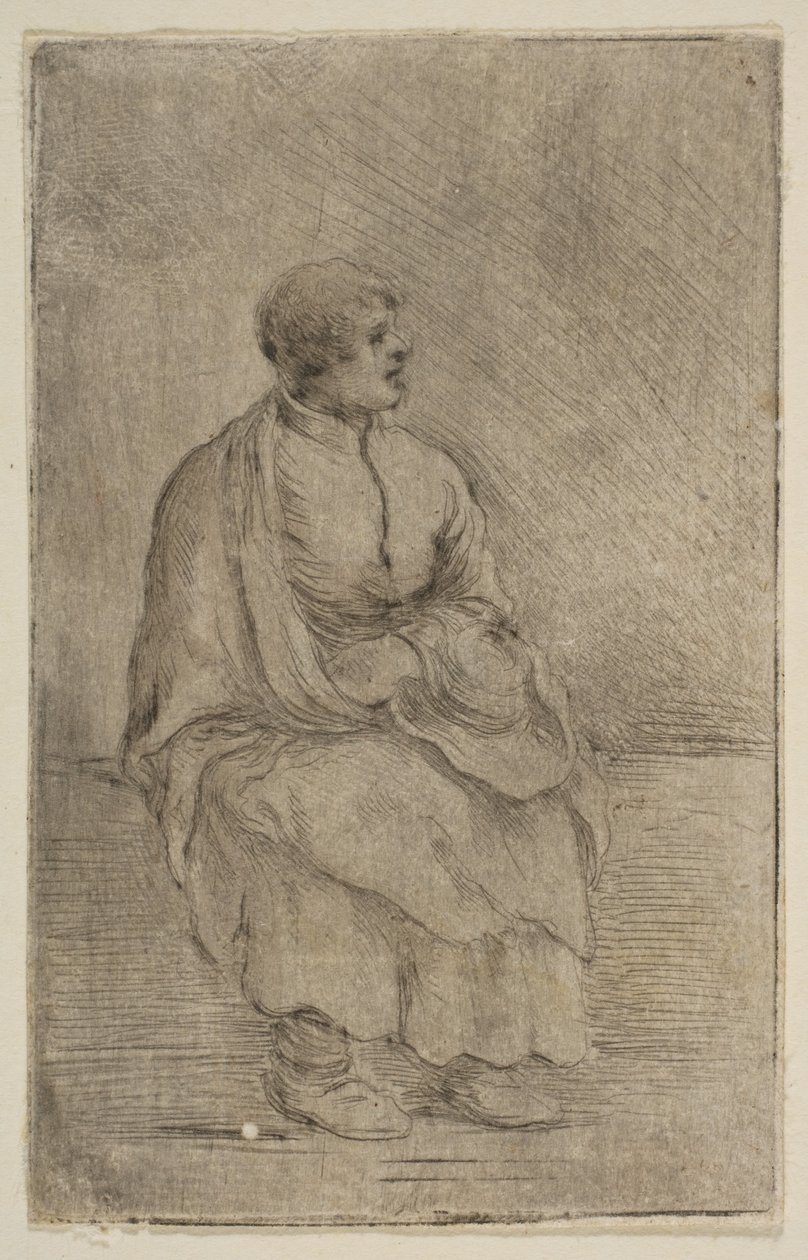 Sittende Ecclesiastic, ca. 1662. av Stefano della Bella