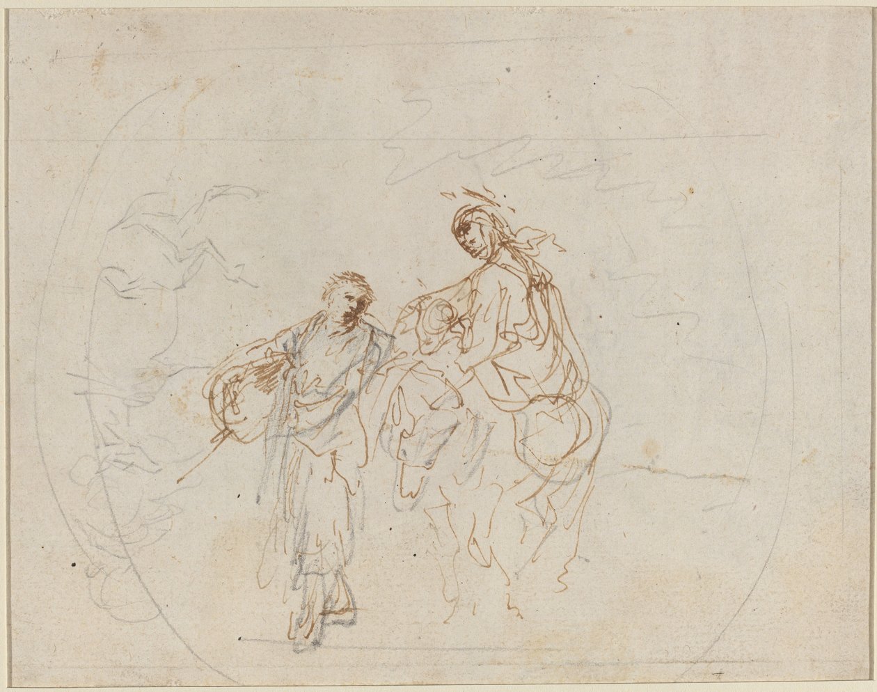 Flukten til Egypt [verso]. av Stefano della Bella
