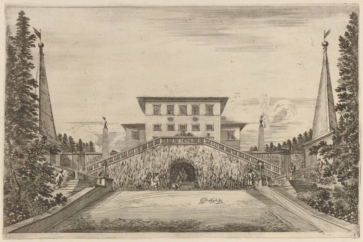 The Great Stair-Case, sannsynligvis 1653. av Stefano della Bella