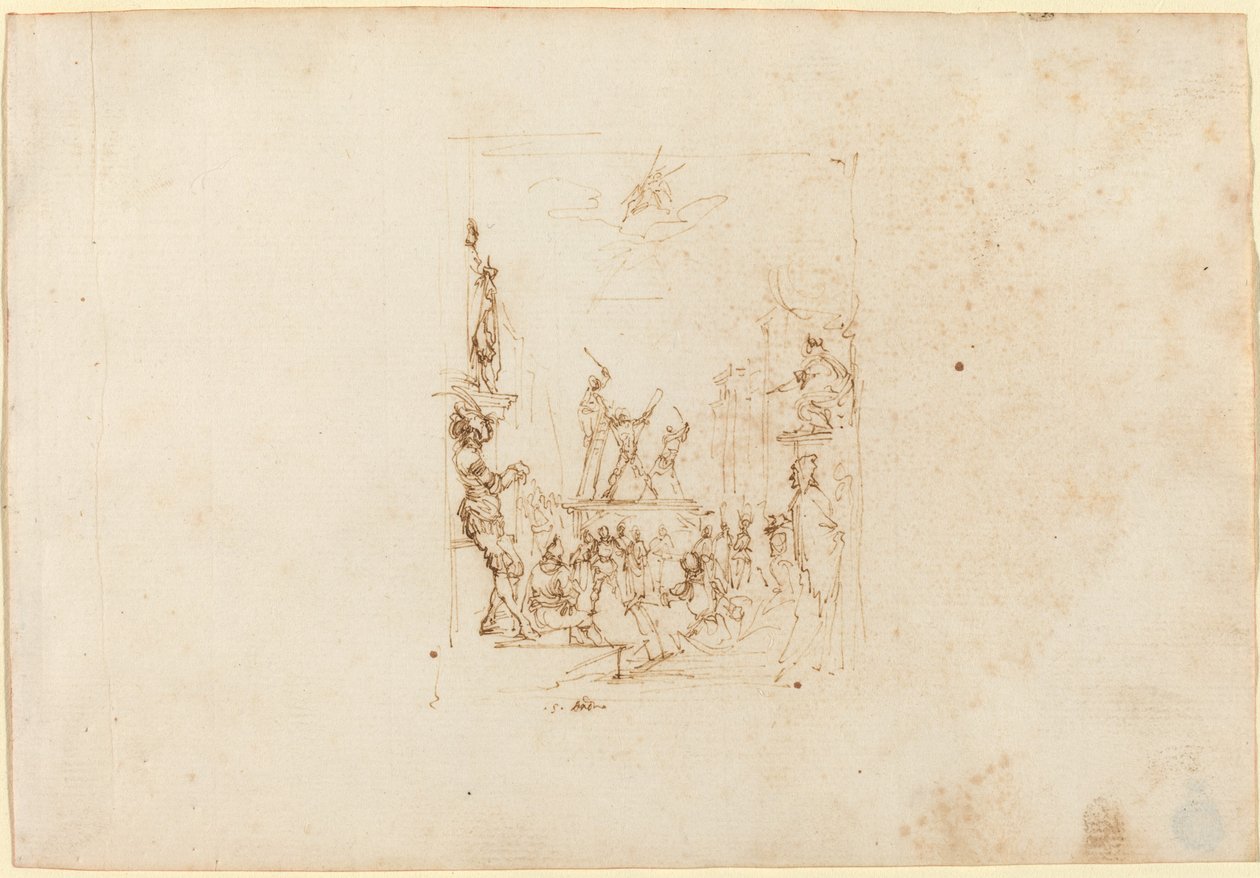 Martyrdommen til Saint Andrew. av Stefano della Bella