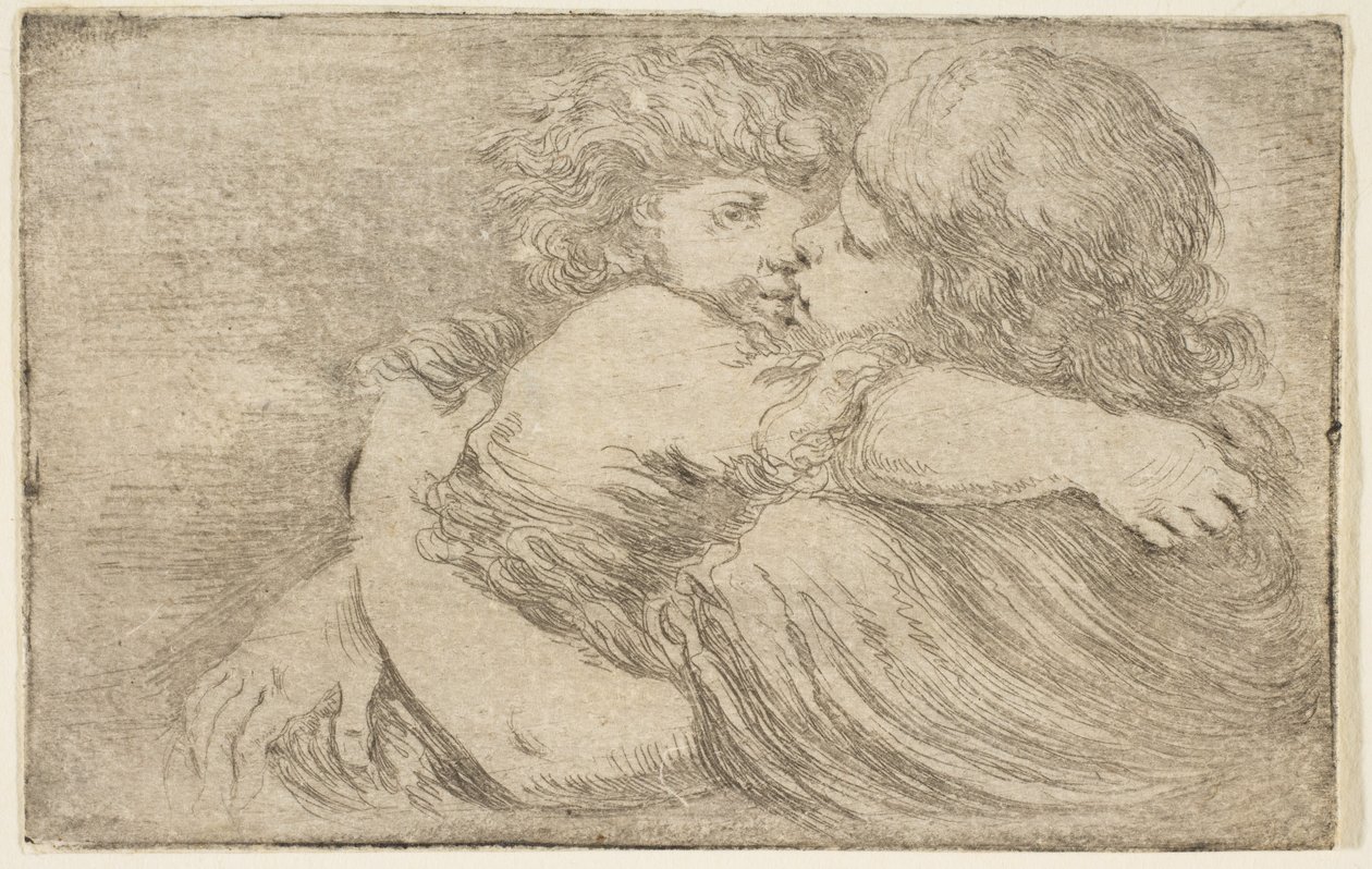Two Children Embrace, ca. 1662. av Stefano della Bella