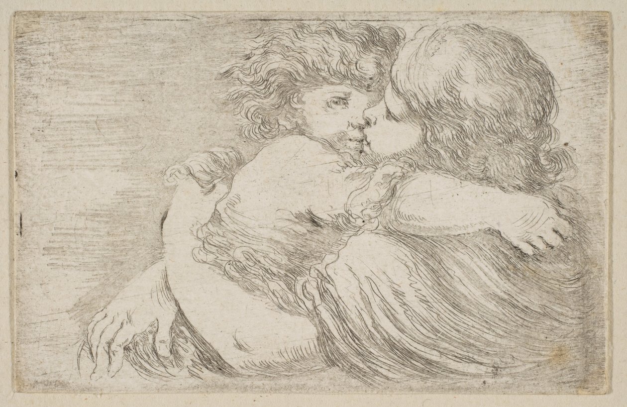 Two Children Embrace, ca. 1662. av Stefano della Bella
