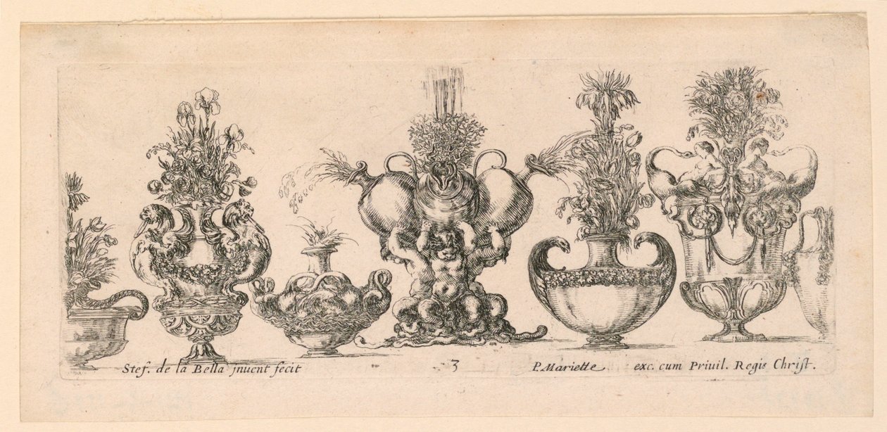 Vaser, fra "Collection of Different Vases" av Stefano della Bella