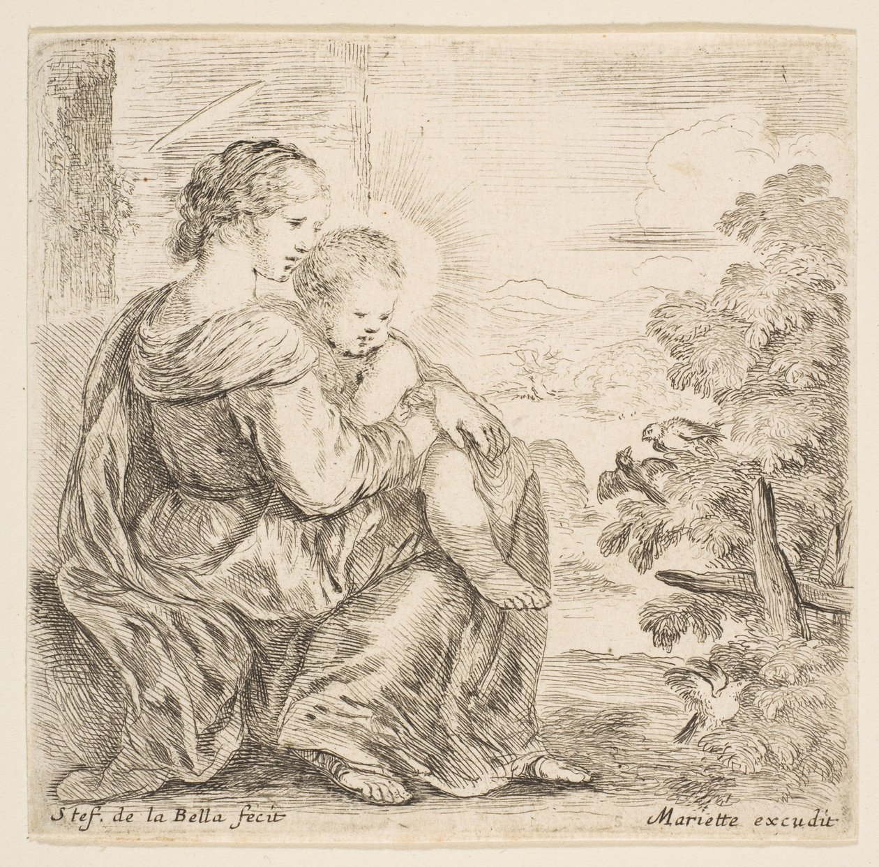 Jomfru og Kristusbarn, 1641. av Stefano della Bella