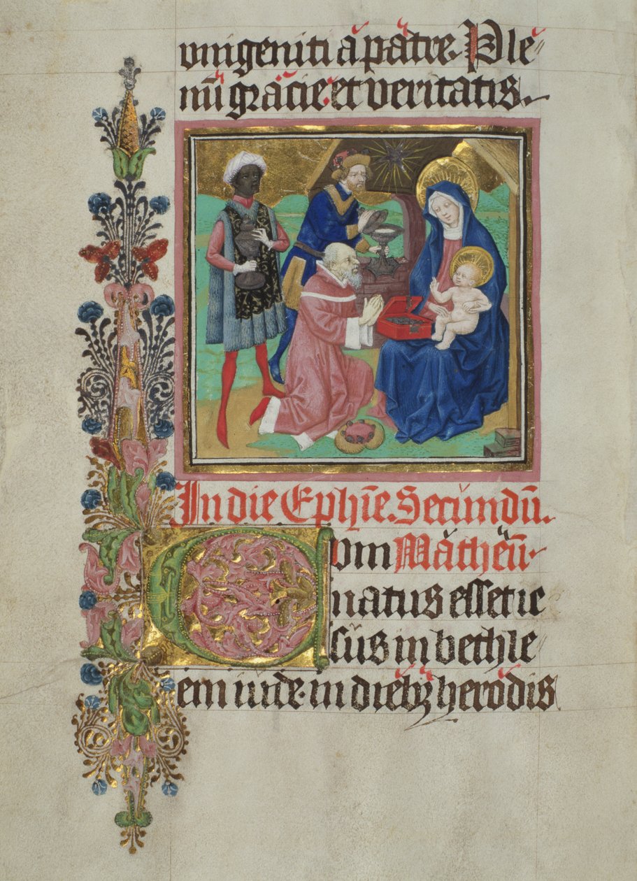 Tilbedelse av vismennene, 1450-1500 av Stephan Lochner