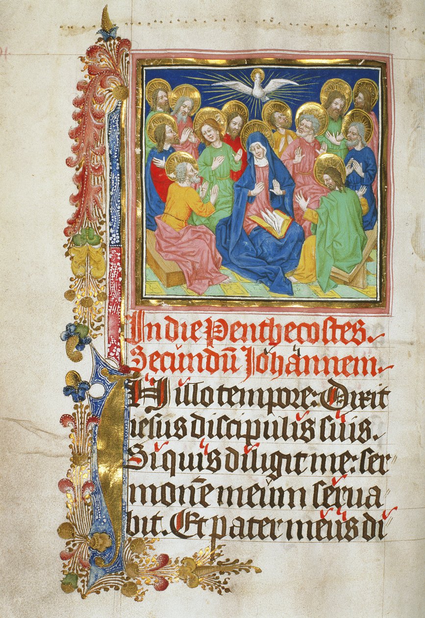 Den hellige ånds nedstigning, 1450-1500 av Stephan Lochner