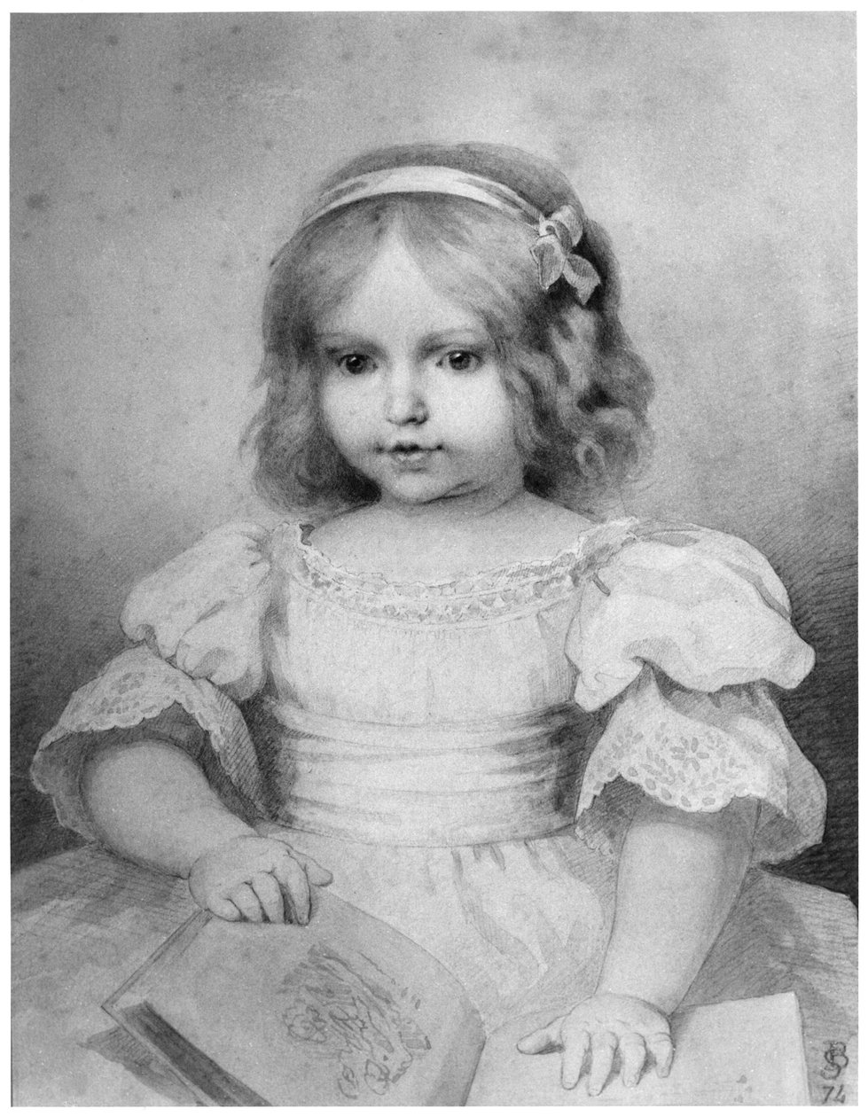 Colette 18 måneder gammel, 1875 (bw-bilde) av Stephane Baron