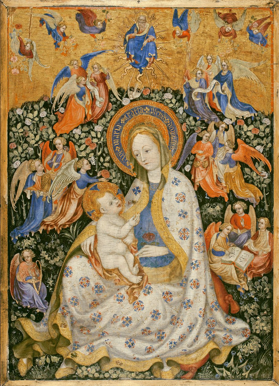 Jomfruen og barnet med engler, ca. 1430 av Stephano da attr.to Verona