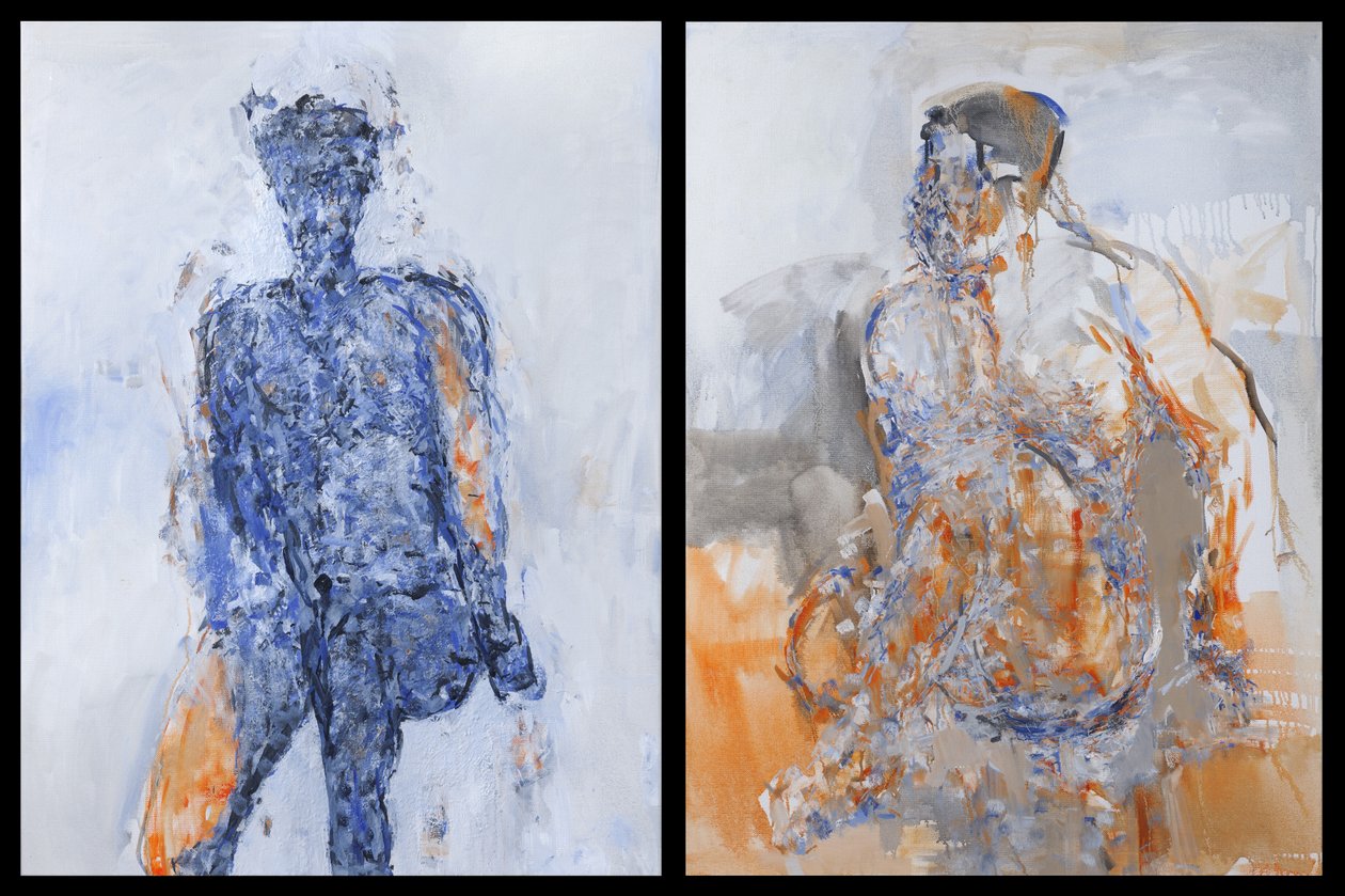 Diptych of Duncan Hume danser 38 år gammel, 2011 av Stephen Finer