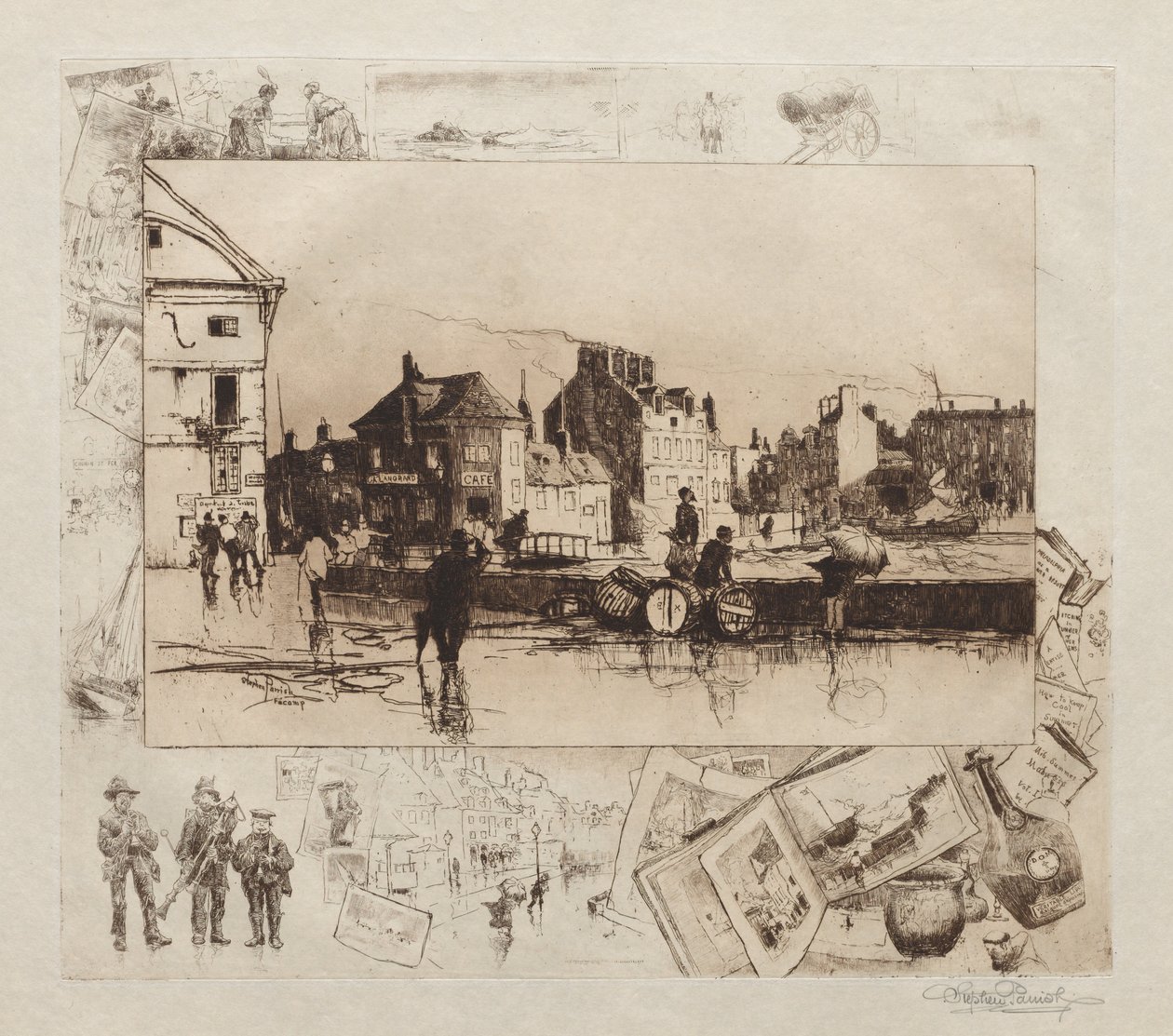 En kuling på Fécamp Normandie, 1886. av Stephen Parrish