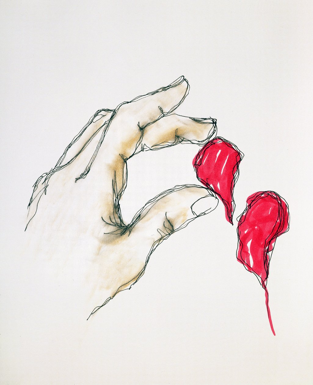 A Piece of Your Heart, 1996 (penn og wc på papir) av Stevie Taylor