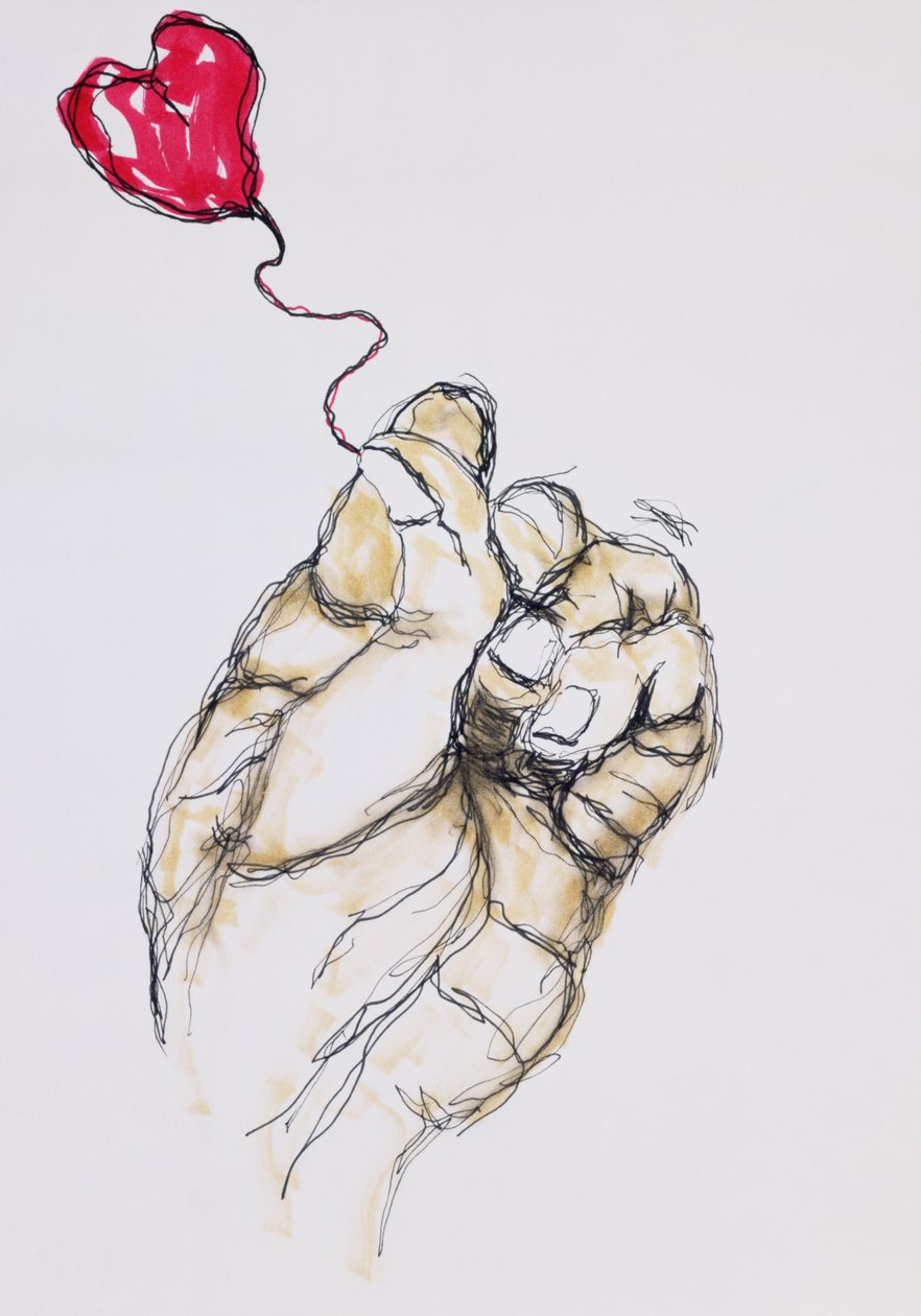 Holding You, 1996 (penn og wc på papir) av Stevie Taylor