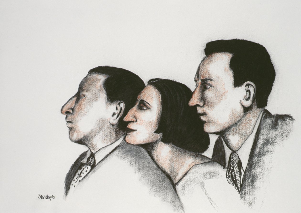 The Sitwells, 2000 (pastell og kull på papir) av Stevie Taylor