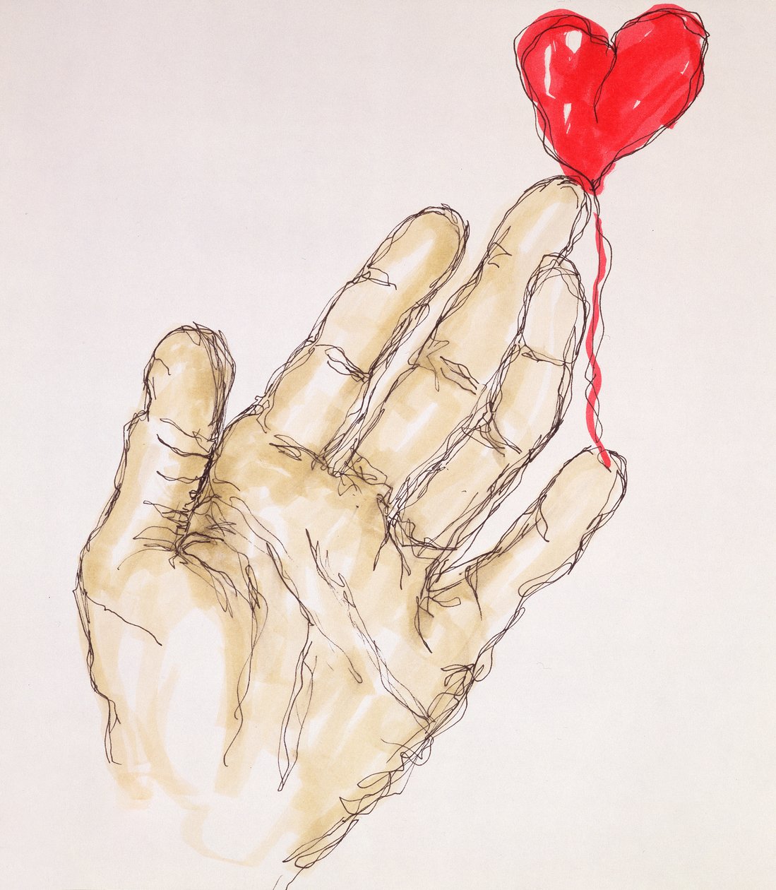 Touch Me, 1996 (penn og wc på papir) av Stevie Taylor
