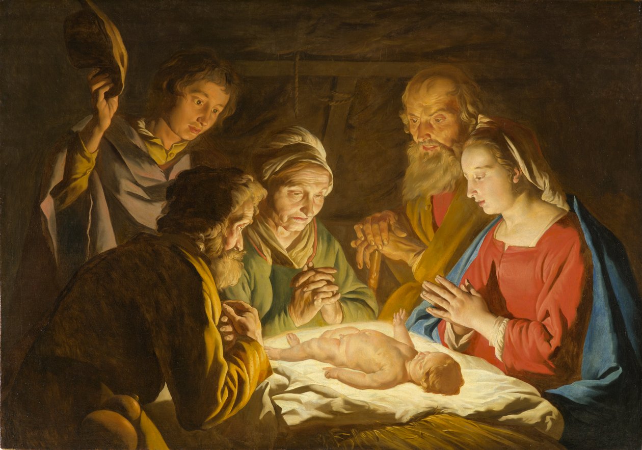 Hyrdenes tilbedelse, ca. 1635-1637 av Matthias Stomer