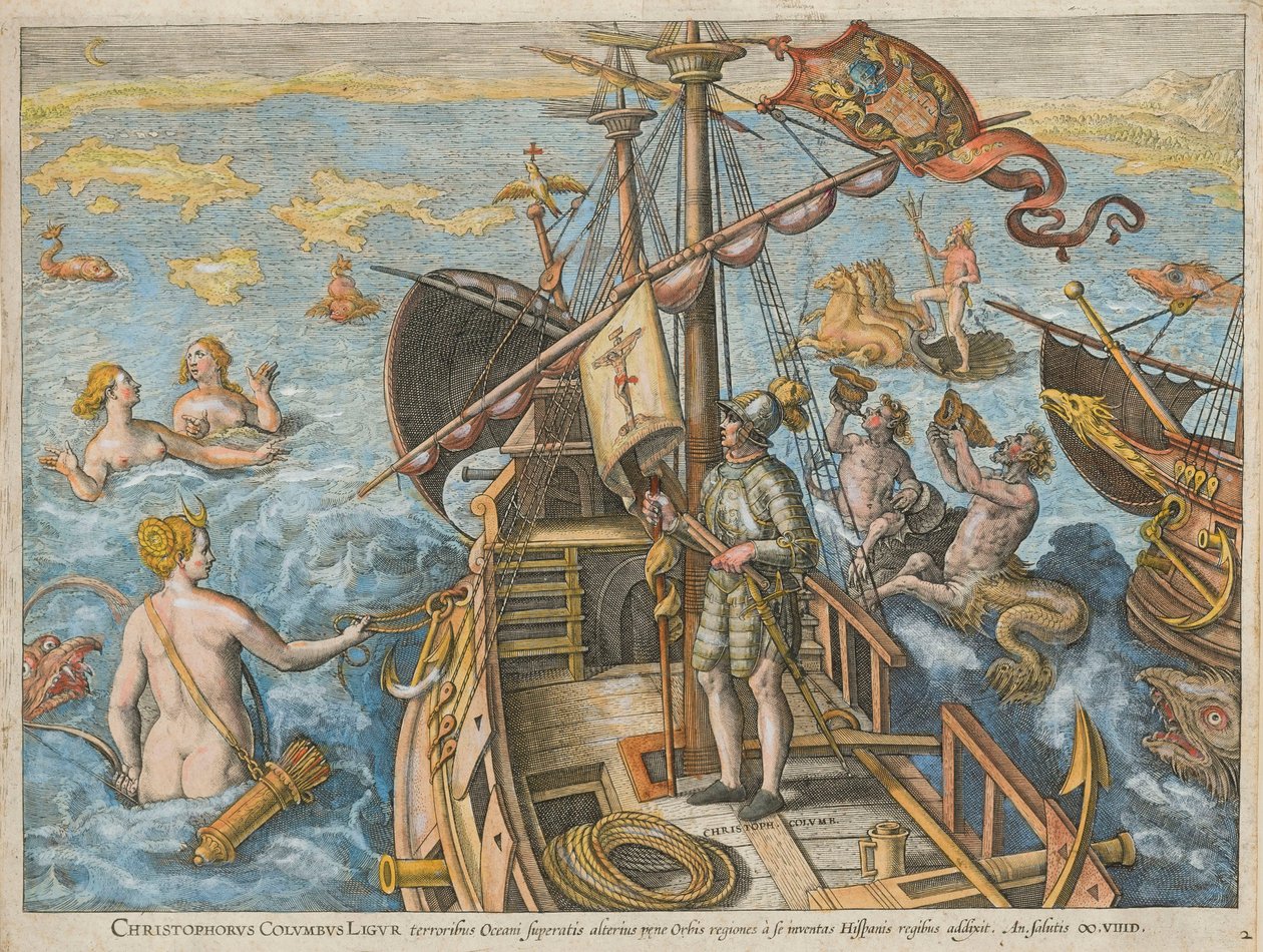 Christopher Columbus Discovery of America, 1591. av Stradanus