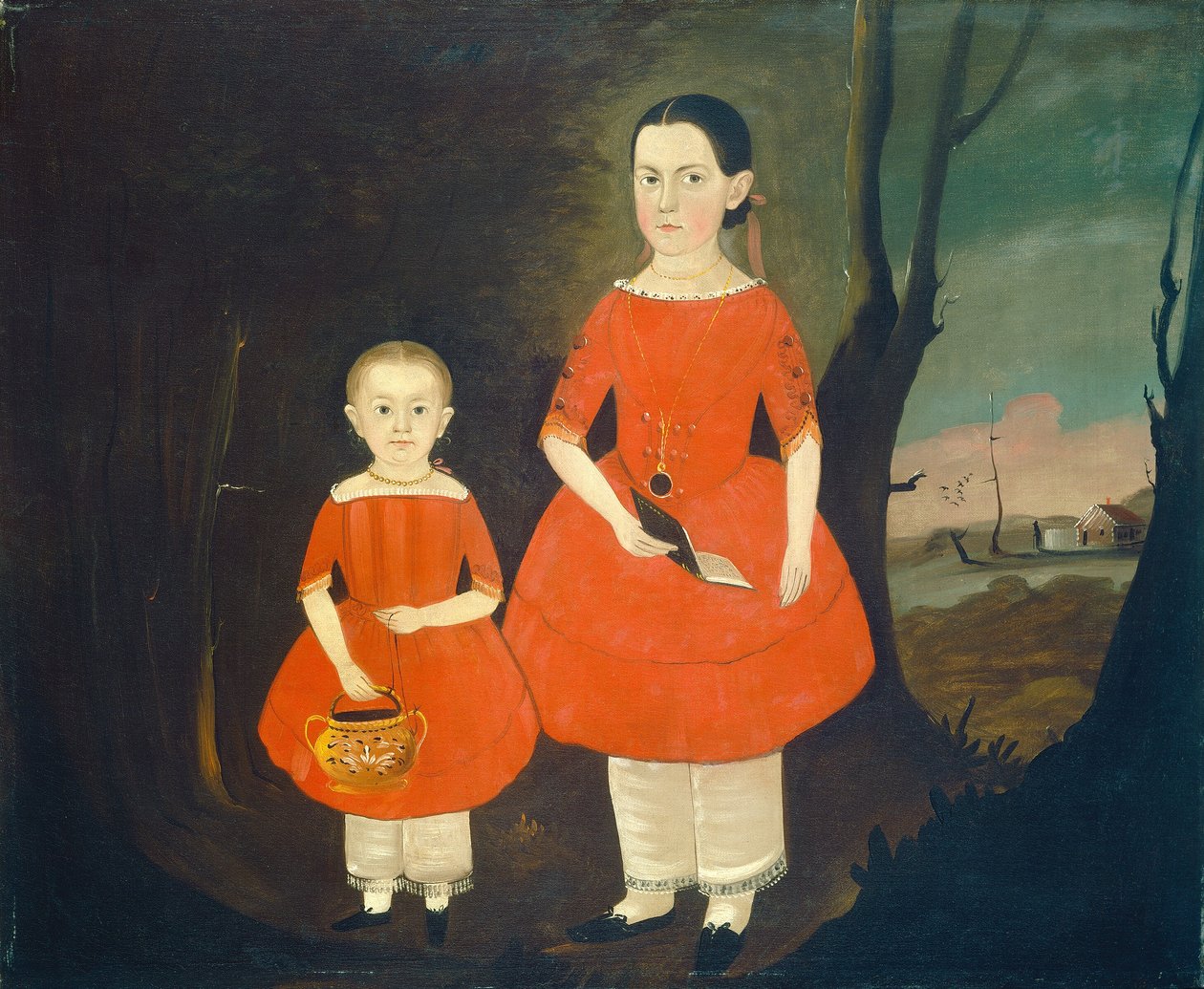 Søstre i rødt, ca. 18401850. av Sturtevant J. Hamblin