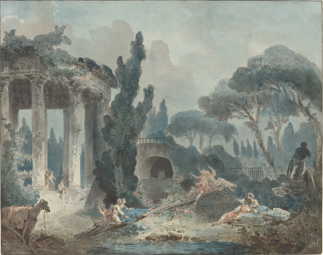 Vippen av Style of Hubert Robert