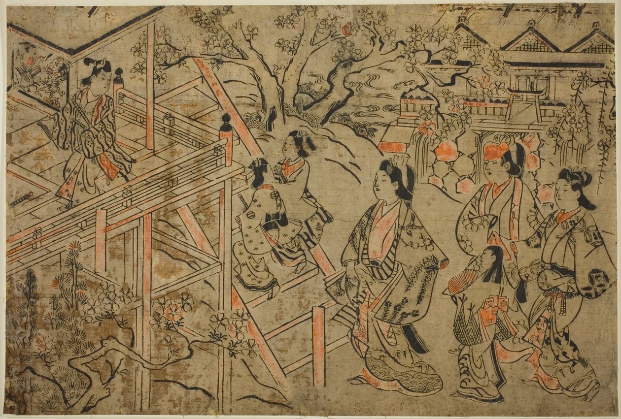 Besøker Kiyomizu-tempelet av Sugimura Jihei