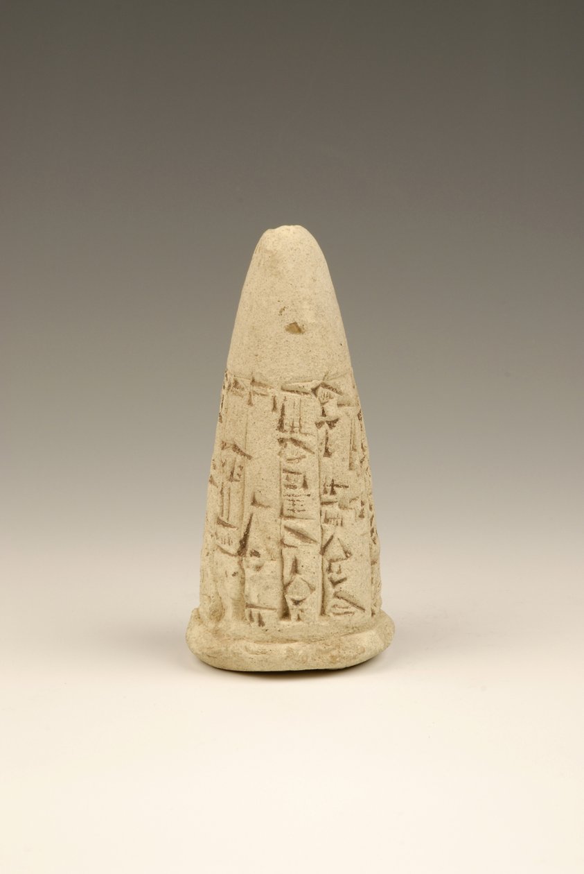 Kileskriftkjegle, 2143–2124 f.Kr. (terrakotta) av Sumerian