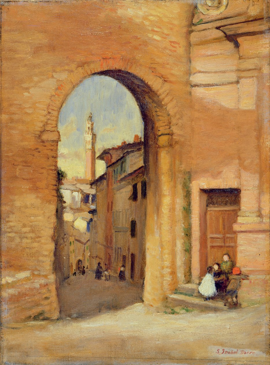 Gateway at Siena (olje på lerret) av Susan Isabel Dacre