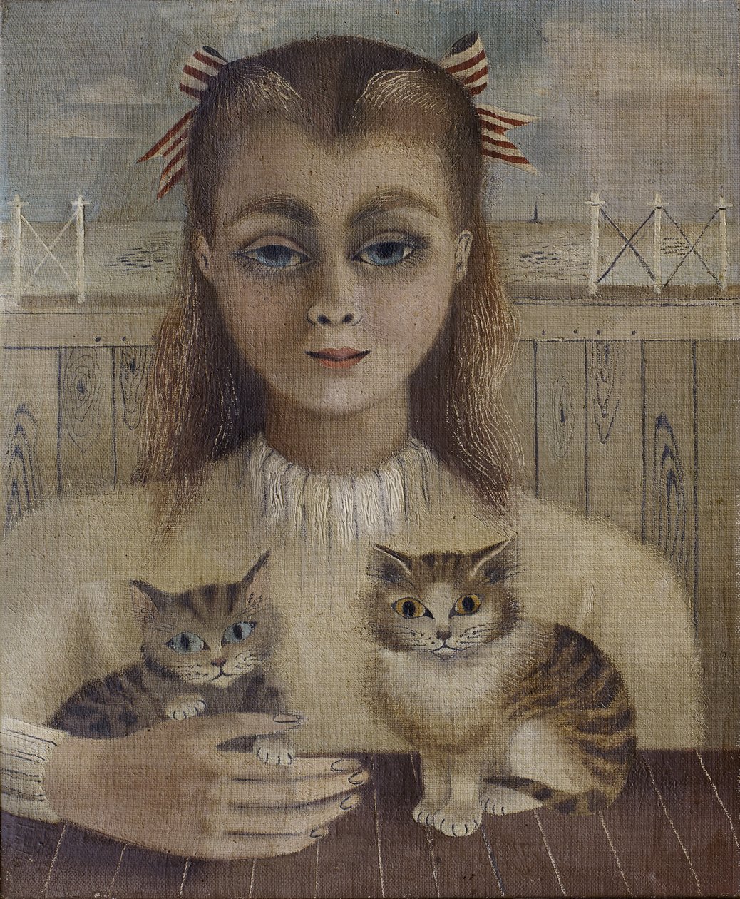 The Cat Girl (olje på lerret) av Suzanne Cooper
