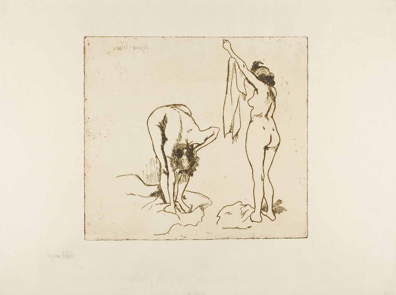 To kvinner som tørker seg av Suzanne Valadon