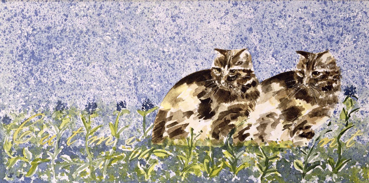 Cat Mint (wc på papir) av Suzi Kennett