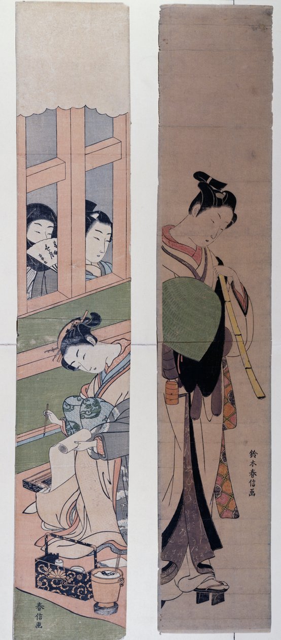 Courtesans, av Suzuki Harunobu (1725-1770), Japan av Suzuki Harunobu