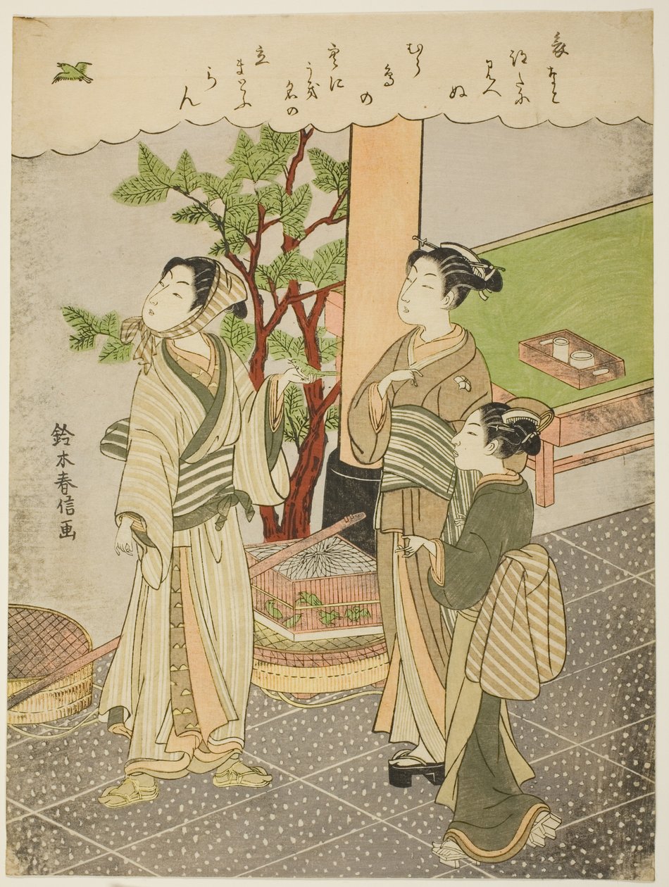 Frigjør en fanget fugl av Suzuki Harunobu