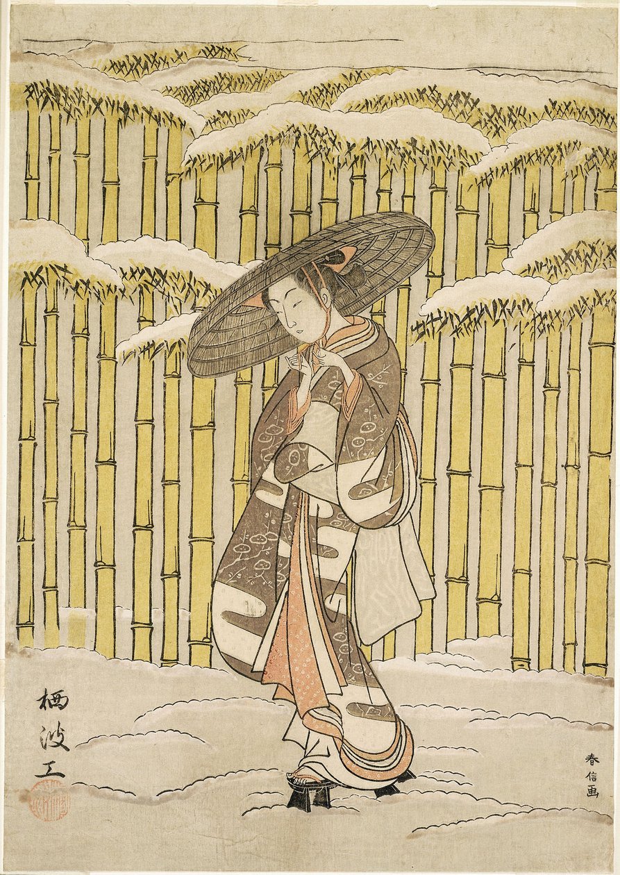 Passerer Bamboo Grove av Suzuki Harunobu
