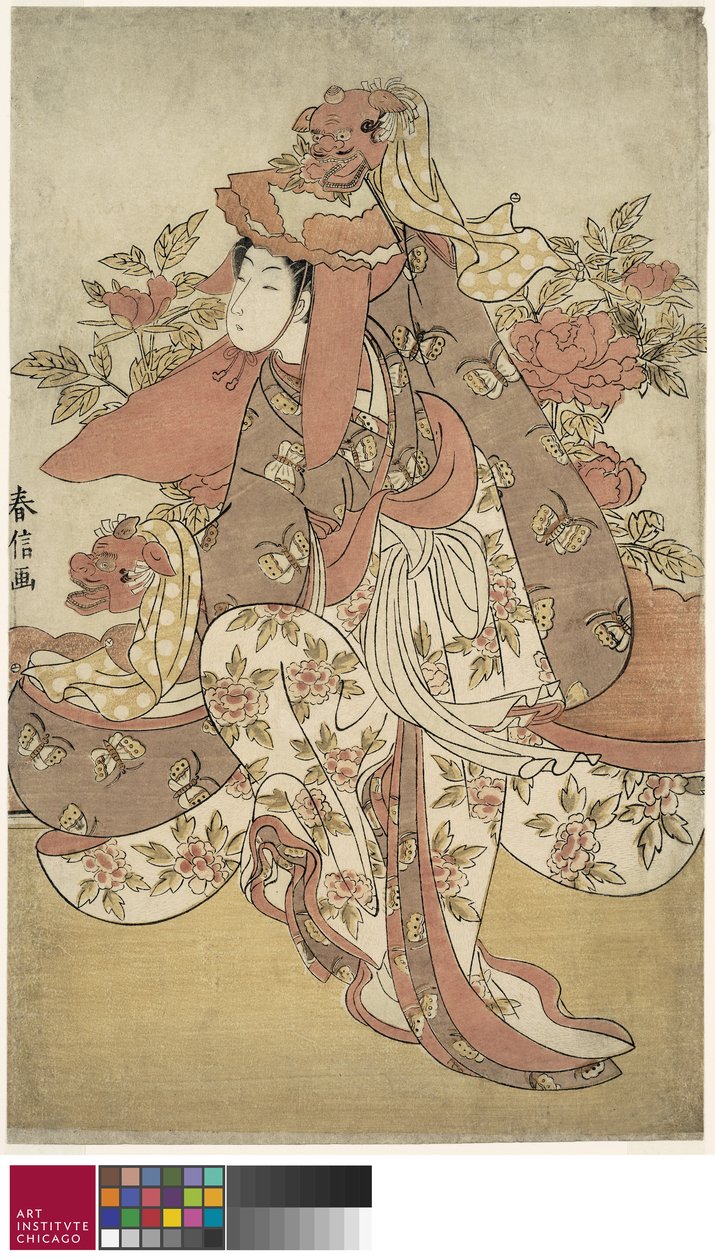 Løvedansen, ca. 1769-70 av Suzuki Harunobu
