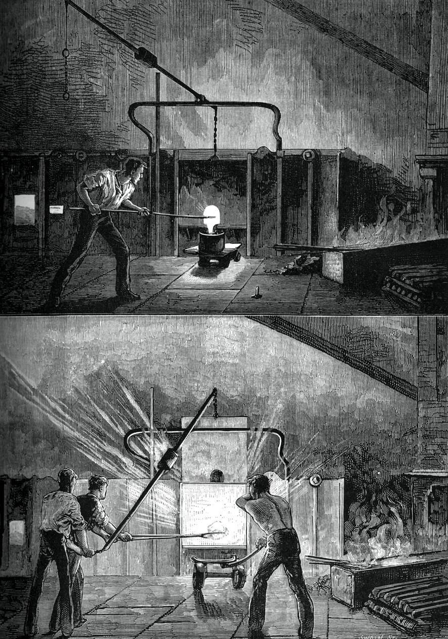 Puddlers at work, c1880. av Swain