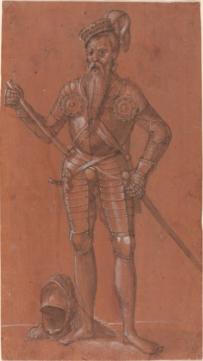 En mann i rustning av Swiss 16th Century