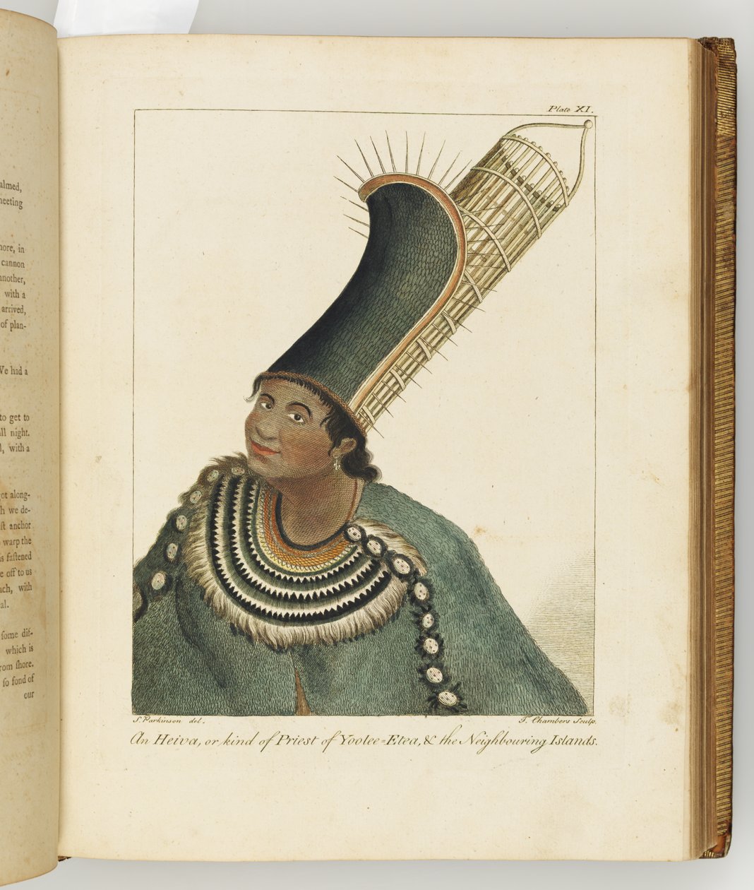 Illustrasjon fra A journal of a voyage to the South Seas: in His Majestys ship, the Endeavour, 1794 (håndfarget gravering) av Sydney