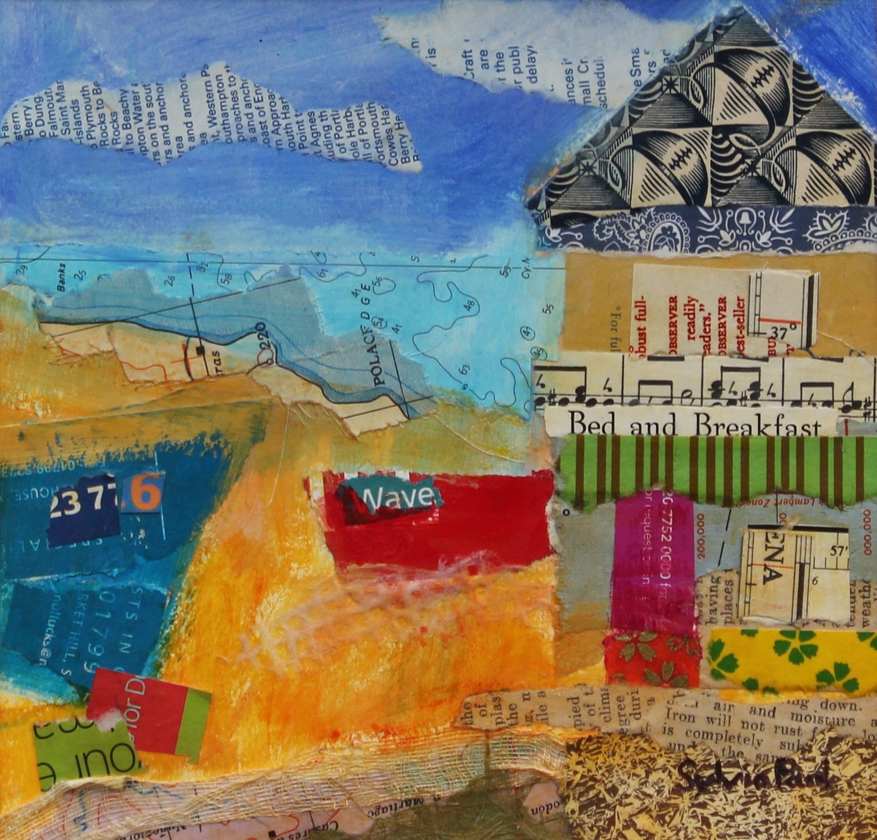 BundB by the Sea 2013, akrylpapircollage av Sylvia Paul