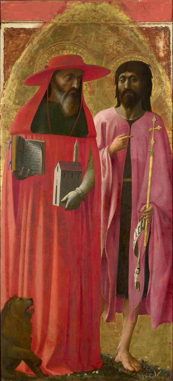 St. Hieronymus og døperen Johannes, ca. 1428-29 (eggtempera på poppel) av Tommaso Masaccio