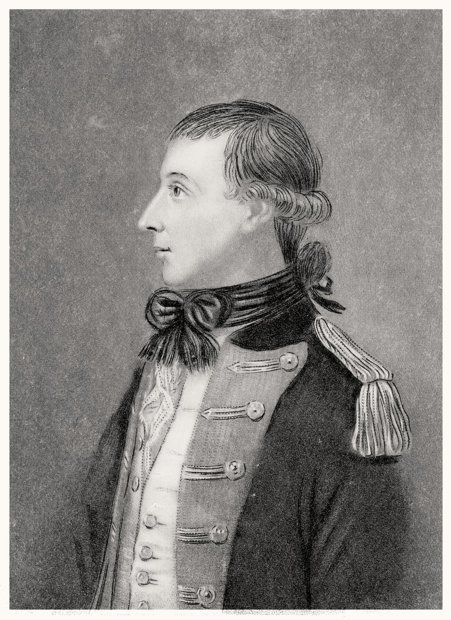 Theobald Wolfe Tone (1763-98), fra et originalt portrett som representerer ham i sin frivillige uniform av T.W. Huffam