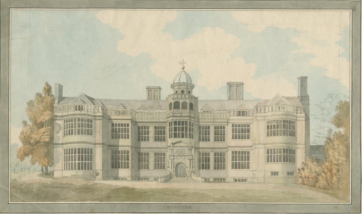 Ingestre Hall: akvarellmaleri, nd [1791] av T Carter