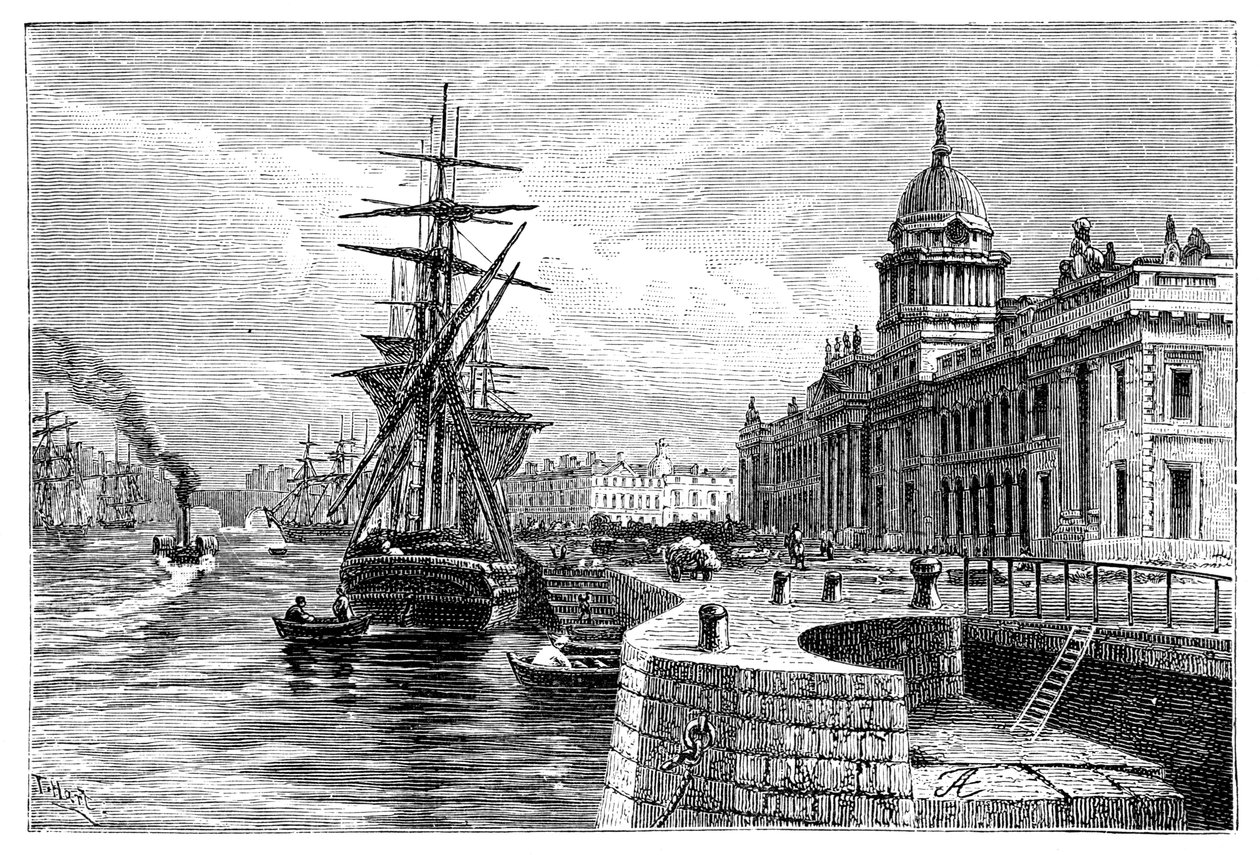 The Custom House, Dublin, Irland, 1900. av T. Hart
