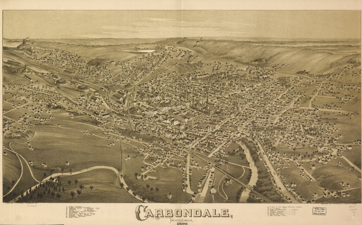 Carbondale, Pennsylvania, 1890. av T. M. Fowler