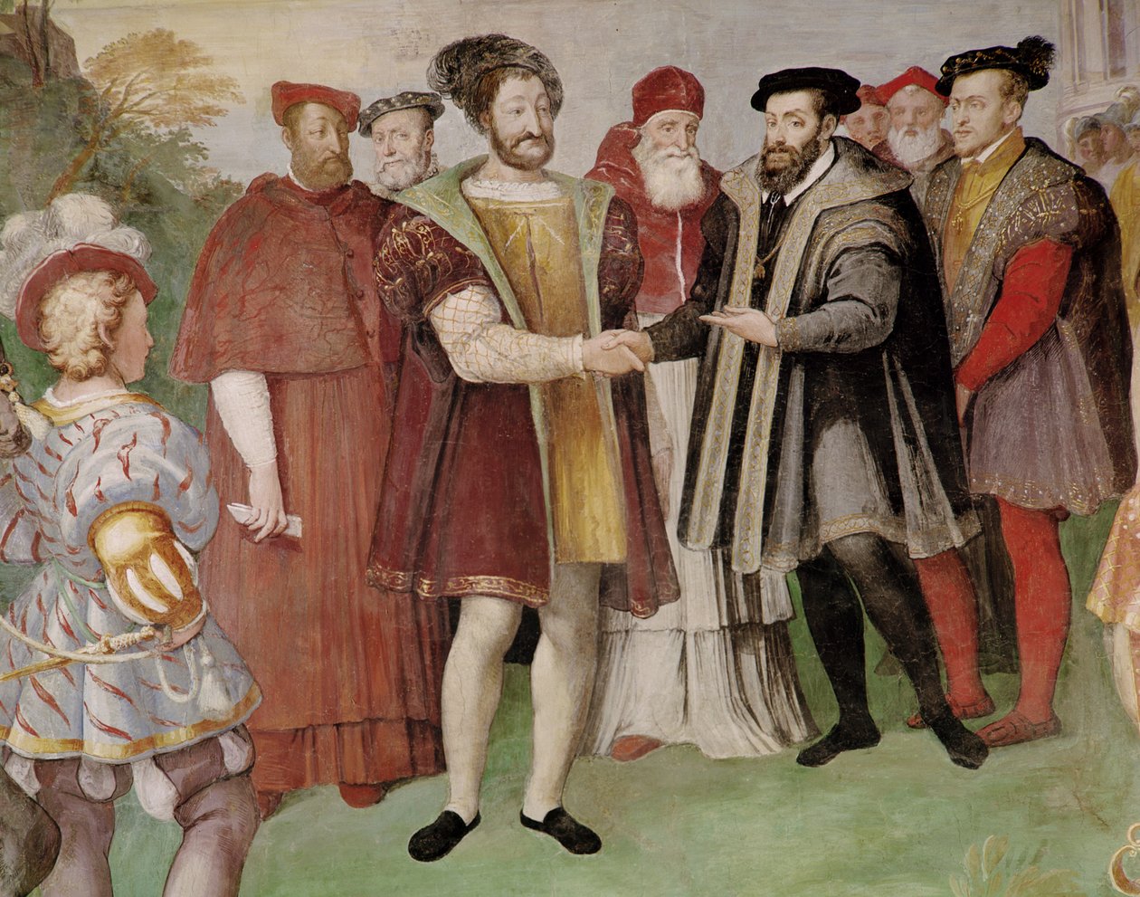 Våpenhvilen i Nice mellom Frans I (1494-1547) og Karl V (1500-58) fra 