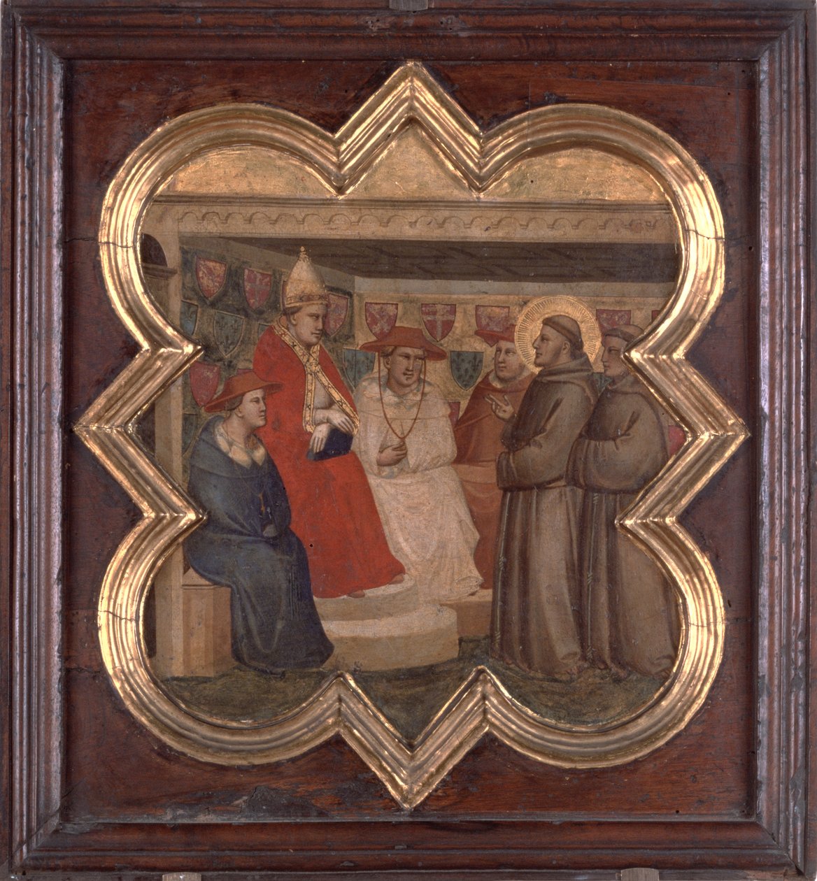 St. Frans før paven og kardinalene (tempera på panel) av Taddeo Gaddi