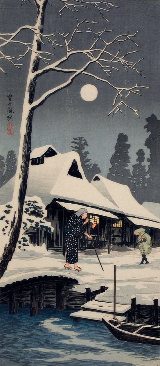 Måneskinn på snø av Takahashi Hiroaki