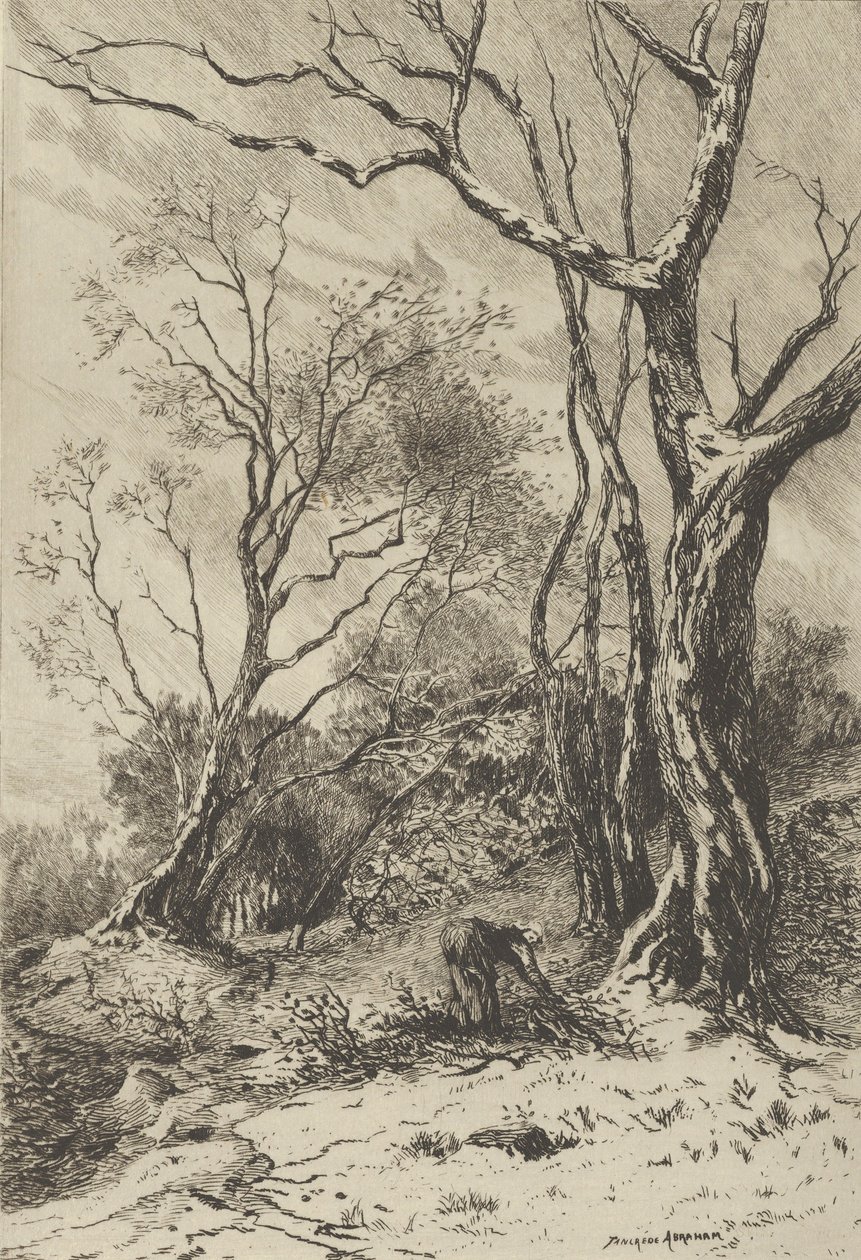 En Hiver., 1800-tallet. av Tancrède Abraham