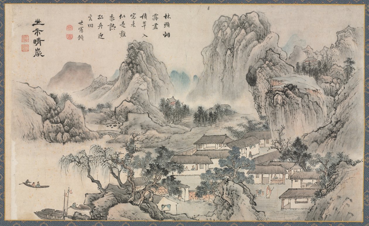 Utsikt over elvene Xiao og Xiang av Tani Buncho