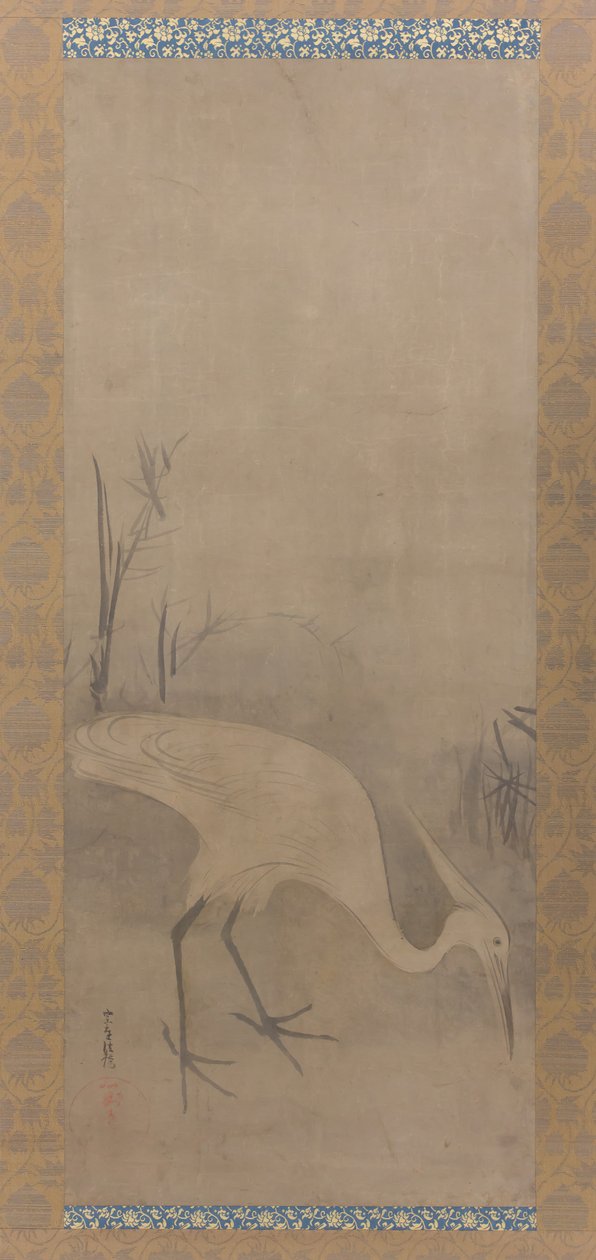 White Heron Shirosagi zu, tidlig på 1600-tallet. av Tawaraya Sotatsu