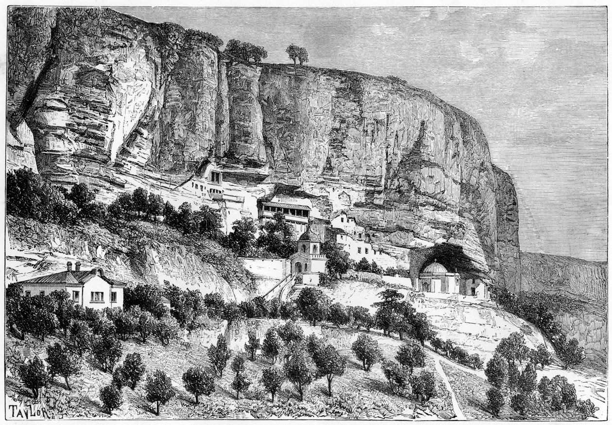 Grottene i Djoufout-Kaleh, Russland, 1890. av Taylor