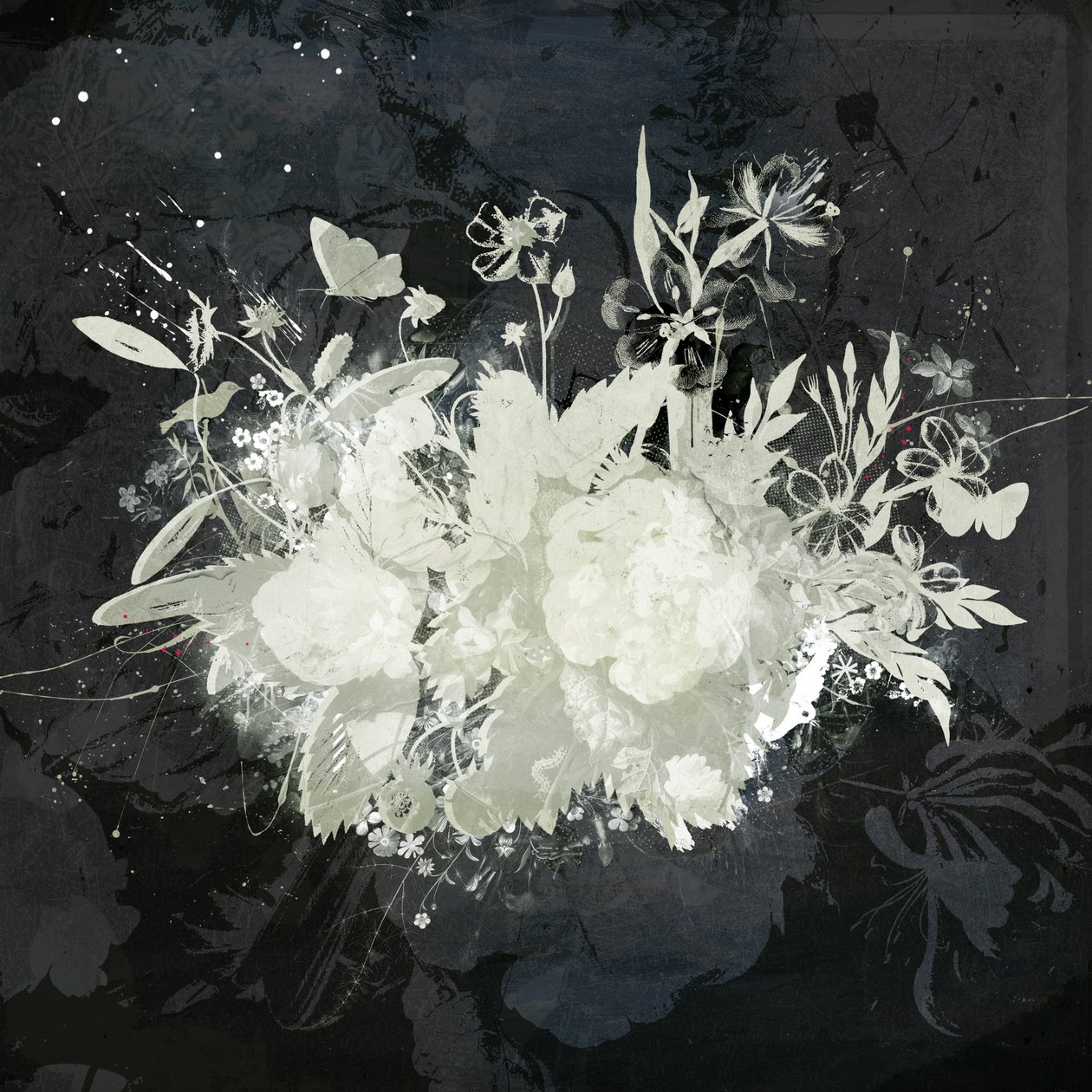 Floral Silhouette, 2015 (Collage på lerret) av Teis Albers