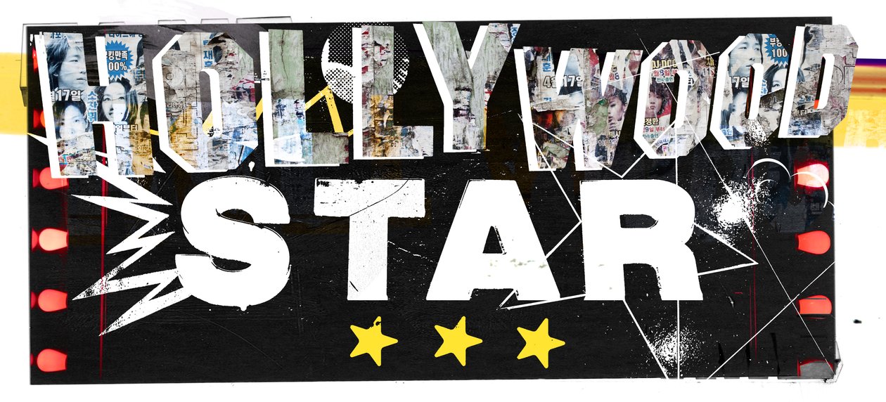 Hollywood Star, 2015 (Collage på lerret) av Teis Albers
